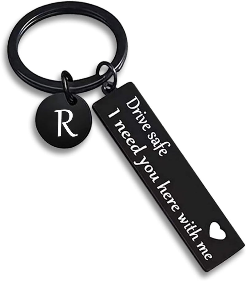 VICKHU drive safe keychain for boyfriend,26-letter keychain,gifts for boyfriend on birthday christmas valentines day - Image 1